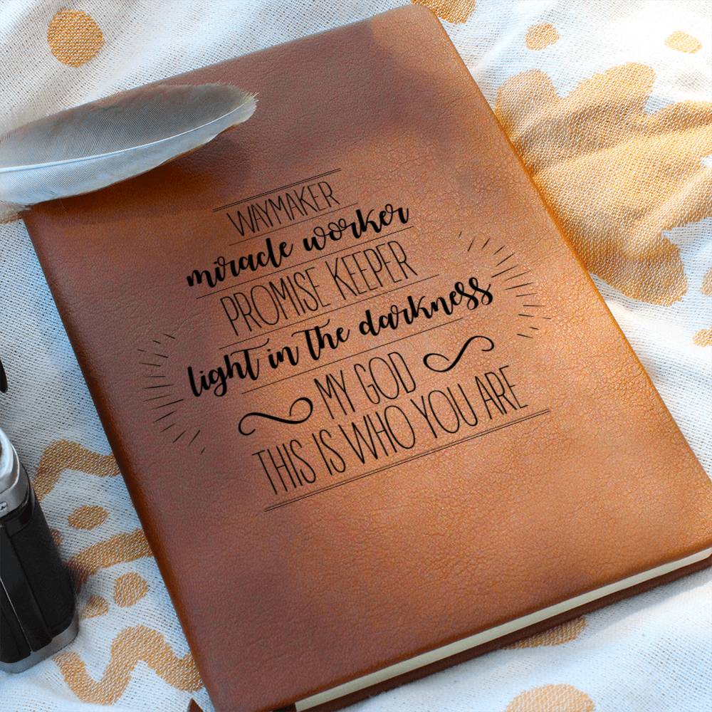 Christian Notebook - Way Maker, Promis Keeper - Inspirational Leather Journal - Encouragement, Birthday or Christmas Gift