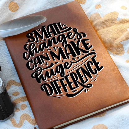 Small Steps - Custom Leather Journal - Inspirational Notebook - Liliana and Liam