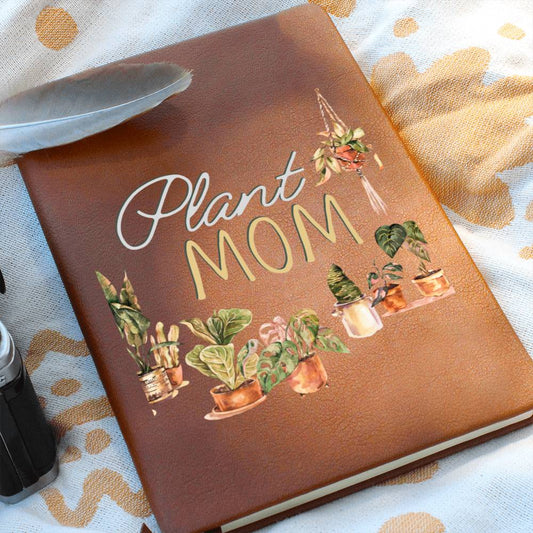 Plant Mom - Custom Leather Journal - Plant Lover Notebook - Liliana and Liam