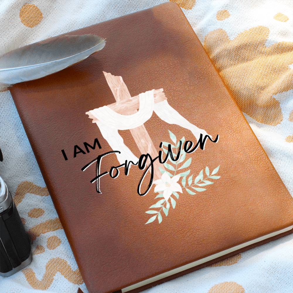 Christian Notebook - I Am Forgiven - Inspirational Leather Journal - Encouragement, Birthday or Christmas Gift