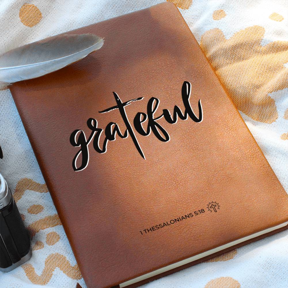 Christian Notebook - In Every Thing Give Thanks - 1 Thessalonians 5:18 - Inspirational Leather Journal - Encouragement, Birthday or Christmas Gift