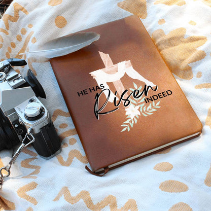 He Has Risen - Custom Leather Journal - Christian Notebook - Liliana and Liam