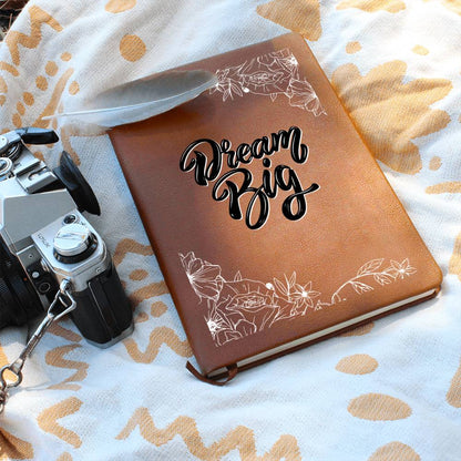 Dream Big - Custom Leather Journal - Inspirational Notebook - Liliana and Liam
