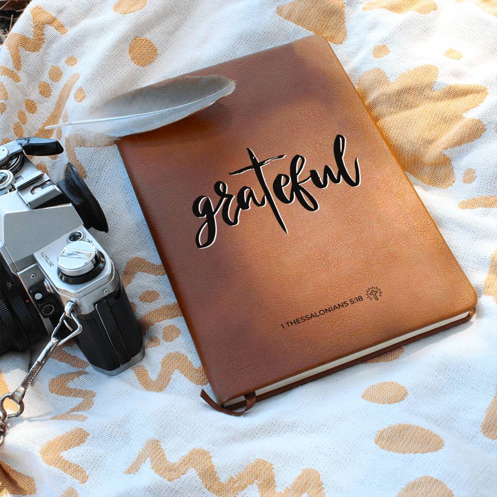 Christian Notebook - In Every Thing Give Thanks - 1 Thessalonians 5:18 - Inspirational Leather Journal - Encouragement, Birthday or Christmas Gift