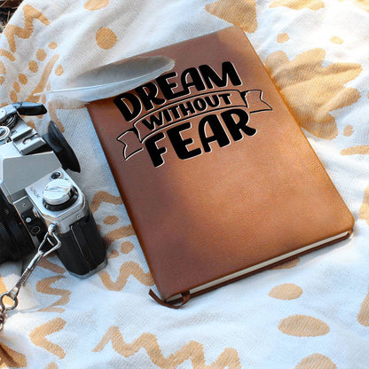 Dream Without Fear - Custom Leather Journal - Inspirational Notebook - Liliana and Liam