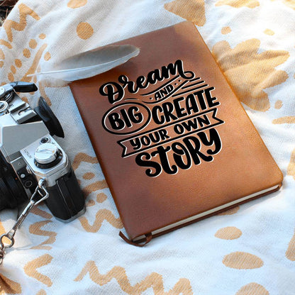 Dream Big - Custom Leather Journal - Inspirational Notebook - Liliana and Liam