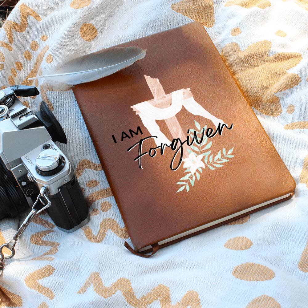 Christian Notebook - I Am Forgiven - Inspirational Leather Journal - Encouragement, Birthday or Christmas Gift