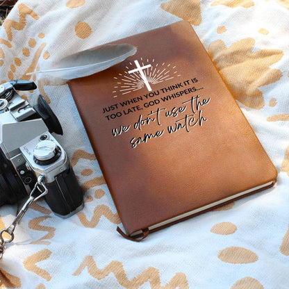 God's Timing - Custom Leather Journal - Christian Notebook - Liliana and Liam