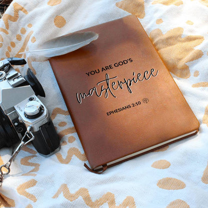 God's Masterpiece - Ephesian 2:10 - Custom Leather Journal - Christian Notebook - Liliana and Liam
