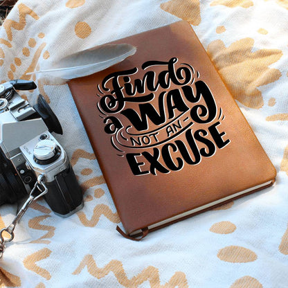 Find A Way - Custom Leather Journal - Inspirational Notebook - Liliana and Liam
