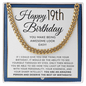 19th Birthday Gift For Her - Necklace For 19 Year Old Birthday - Great Birthday Gift For Men - Jewelry For Guys