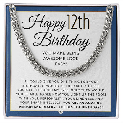 12th Birthday Gift For Him - Necklace For 12 Year Old Birthday - Great Birthday Gift For Preteen Boy - Jewelry For Guys - Liliana and Liam