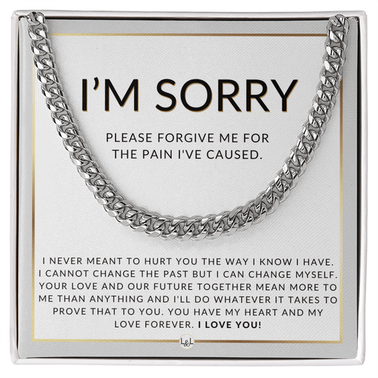 I Am Sorry Cuban Link Chain - Liliana and Liam
