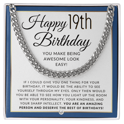 19th Birthday Gift For Her - Necklace For 19 Year Old Birthday - Great Birthday Gift For Men - Jewelry For Guys