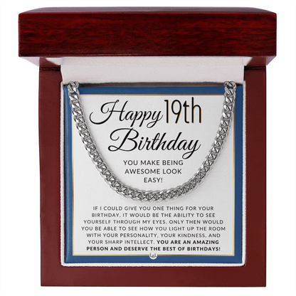19th Birthday Gift For Her - Necklace For 19 Year Old Birthday - Great Birthday Gift For Men - Jewelry For Guys