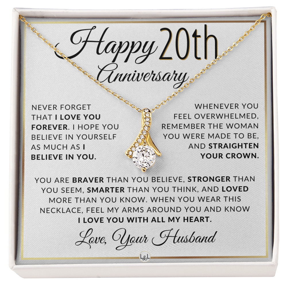 20th Anniversary Gift for Wife - Straighten Your Crown Necklace