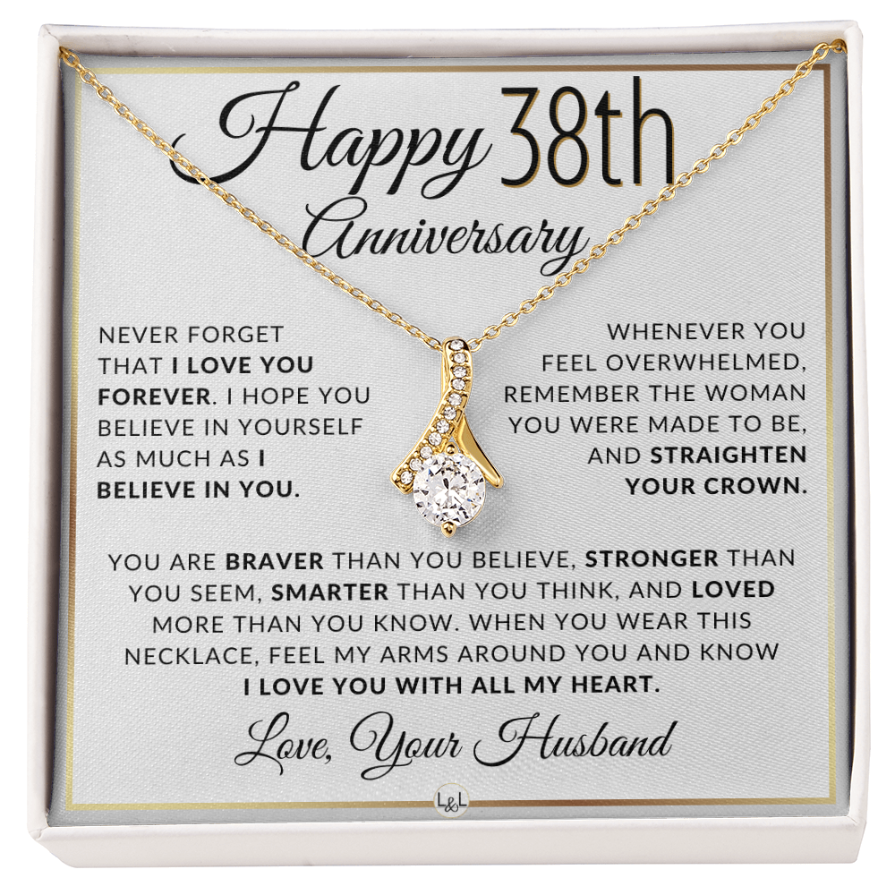 38th Anniversary Gift for Wife | Straighten Your Crown Necklace