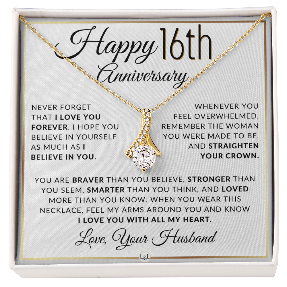 16th Anniversary Gift for Wife - Straighten Your Crown Necklace