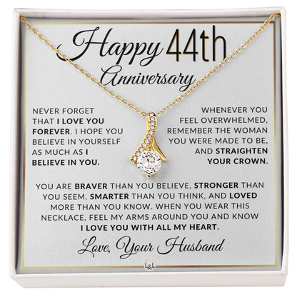 44th Anniversary Gift for Wife | Straighten Your Crown Necklace