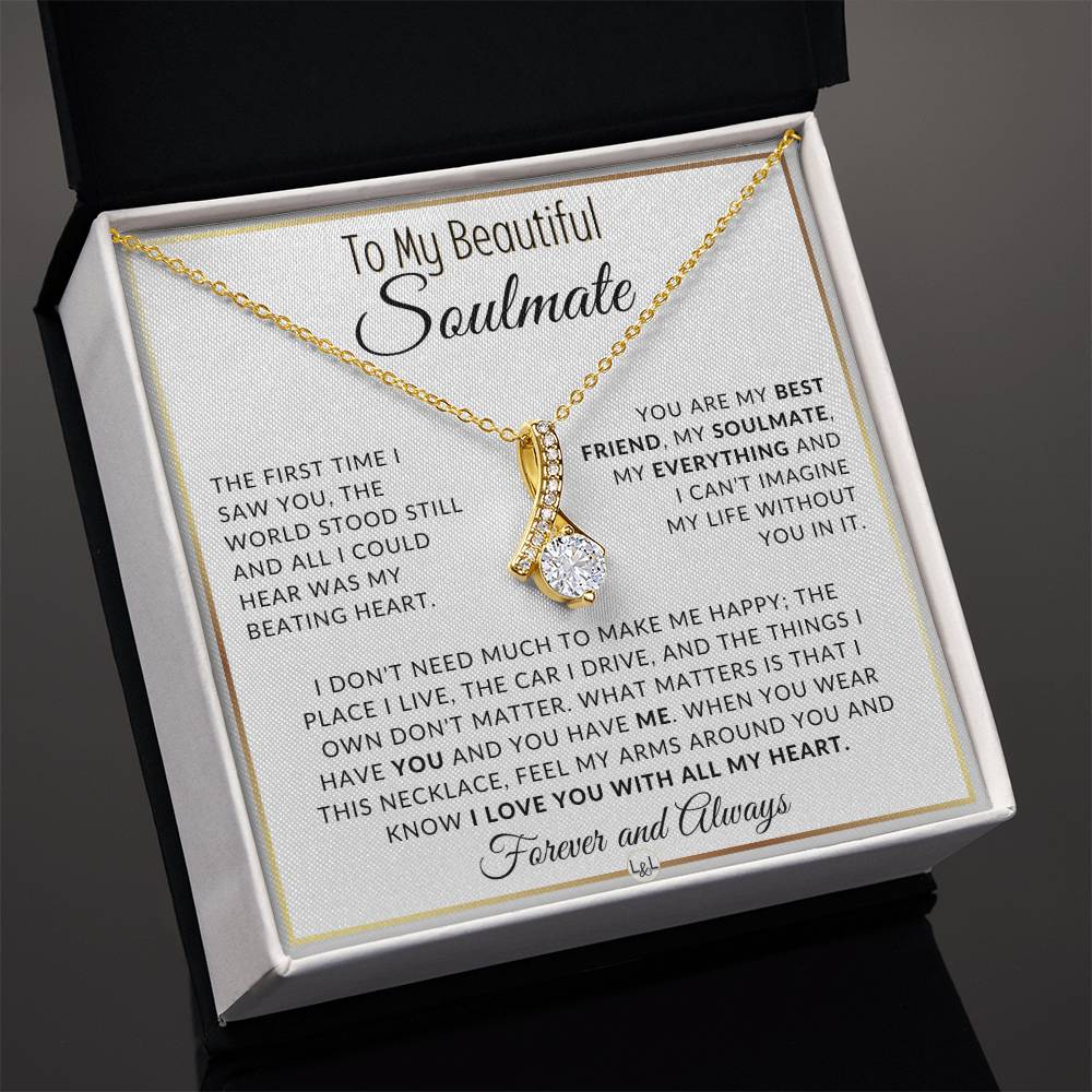 Gift For Her - The World Stood Still - Gift Idea For The Woman You Love - Drop Pendant Necklace + Heartfelt Message