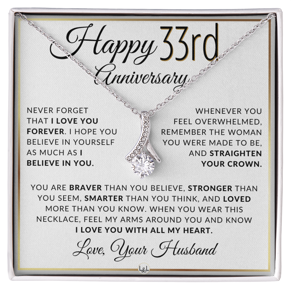 33rd Anniversary Gift for Wife - Straighten Your Crown Necklace