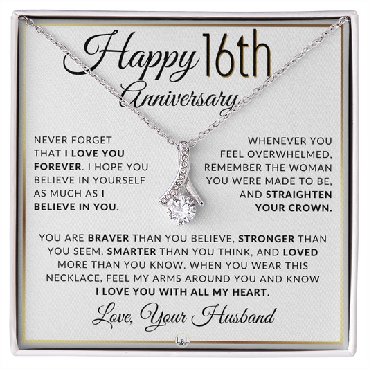 16th Anniversary Gift for Wife - Straighten Your Crown Necklace