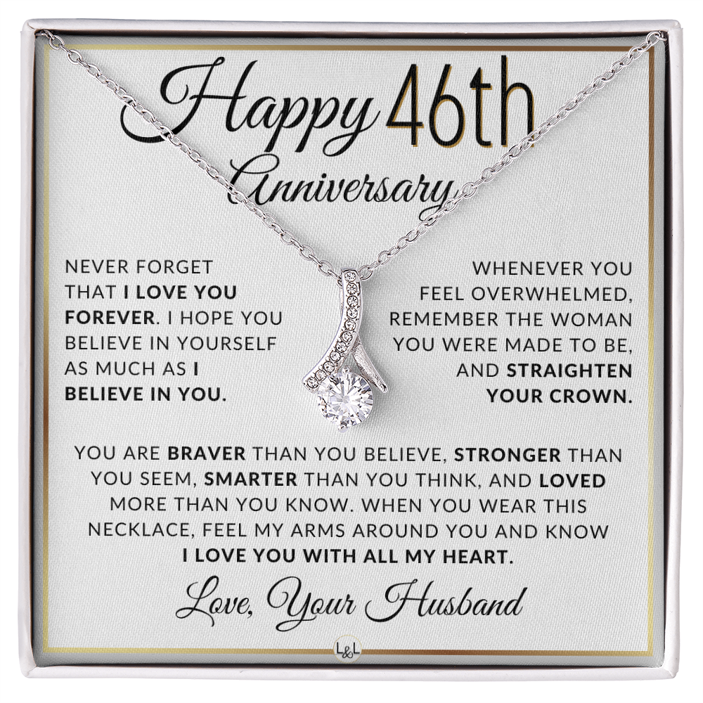 46th Anniversary Gift for Wife | Straighten Your Crown Necklace