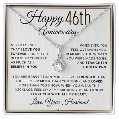 46th Anniversary Gift for Wife | Straighten Your Crown Necklace