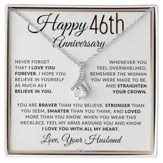 46th Anniversary Gift for Wife | Straighten Your Crown Necklace