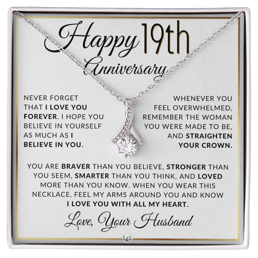 19th Anniversary Gift for Wife - Straighten Your Crown Necklace