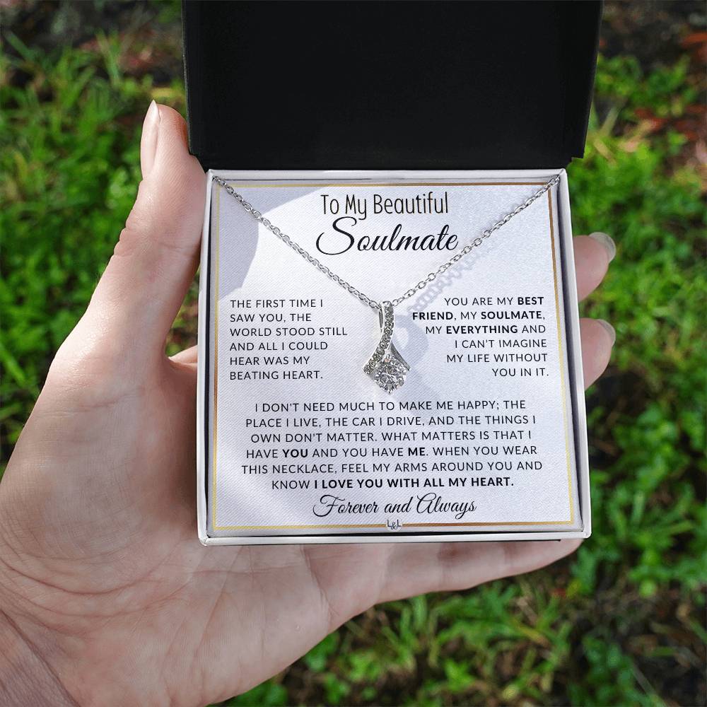 Gift For Her - The World Stood Still - Gift Idea For The Woman You Love - Drop Pendant Necklace + Heartfelt Message