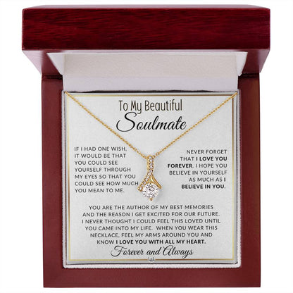 Gift For Her - I Love You Forever - Gift Idea For Your Soulmate - Drop Pendant Necklace + Heartfelt Message - Liliana and Liam