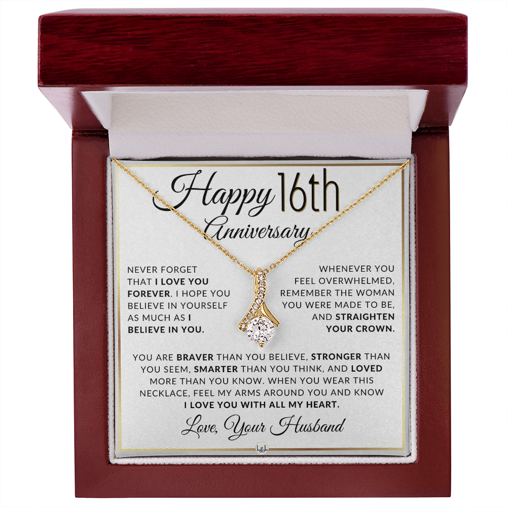 16th Anniversary Gift for Wife - Straighten Your Crown Necklace