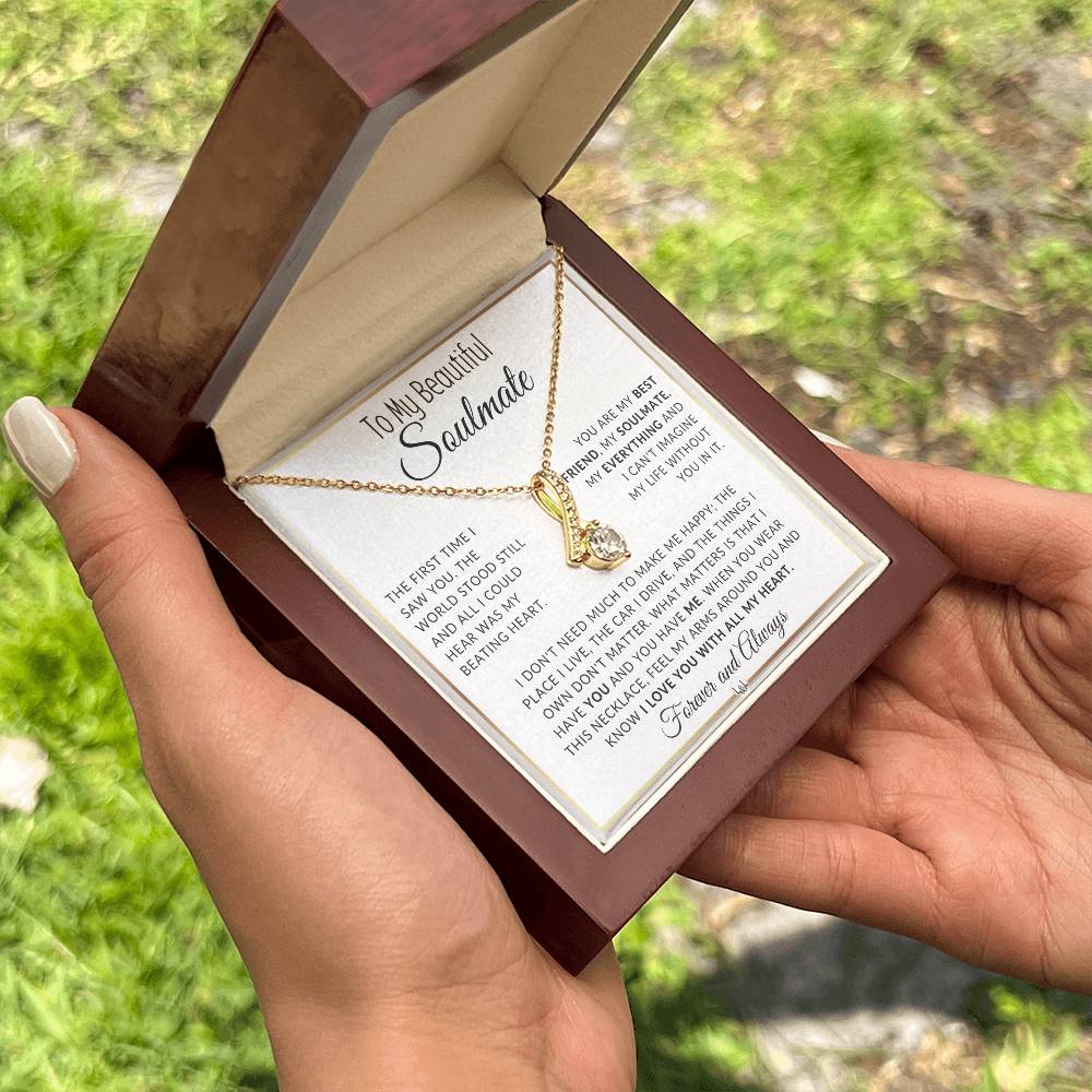 Gift For Her - The World Stood Still - Gift Idea For The Woman You Love - Drop Pendant Necklace + Heartfelt Message