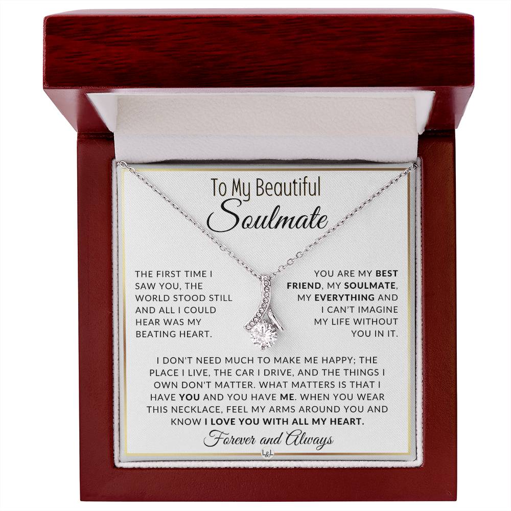 Gift For Her - The World Stood Still - Gift Idea For The Woman You Love - Drop Pendant Necklace + Heartfelt Message