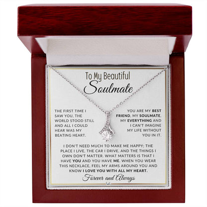 Gift For Her - The World Stood Still - Gift Idea For The Woman You Love - Drop Pendant Necklace + Heartfelt Message - Liliana and Liam
