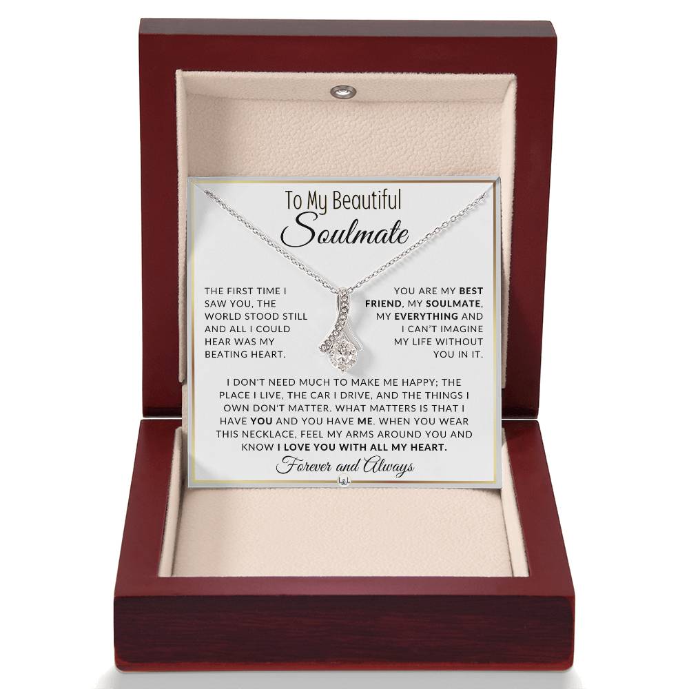 Gift For Her - The World Stood Still - Gift Idea For The Woman You Love - Drop Pendant Necklace + Heartfelt Message