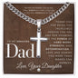 Father, From Daughter - Engravable Christian Cross Necklace - Liliana and Liam