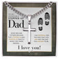 Engravable Christian Cross Necklace - Gift For Stepped Up Dad - Liliana and Liam
