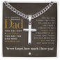 Bonus Dad, From Daughter - Engravable Christian Cross Necklace - Liliana and Liam
