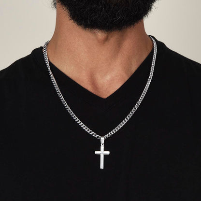 Gift For Our Son - Boy, Teen, or Men's Chain with Cross Necklace - Christian Jewelry For Your Son For Christmas, His Birthday, His Baptism or Confirmation