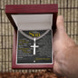 Son Gift - Isaiah 41:9 - 10 - Christian Encouragement - Christian Cross Pendant on Men's Chain Necklace - Great for Christmas, His Birthday, Baptism or Confirmation - Liliana and Liam