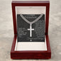 Grandson Gift - 1 Peter 5:7 - Christian Encouragement - Christian Cross Pendant on Men's Chain Necklace - Great for Christmas, His Birthday, Baptism or Confirmation - Liliana and Liam