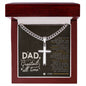 Dad, From His Daughter - Engravable Christian Cross Necklace - Liliana and Liam