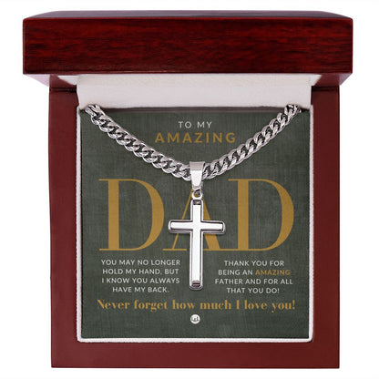 Dad - Engravable Christian Cross Necklace - Liliana and Liam