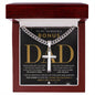 Bonus Dad - Engravable Christian Cross Necklace - Gift for Step (Bonus) Dad - Liliana and Liam
