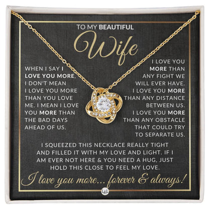 To My Beautiful Wife - Pendant Necklace - Sentimental and Romantic Christmas Gift, Valentine's Day, Birthday or Anniversary Present - Liliana and Liam