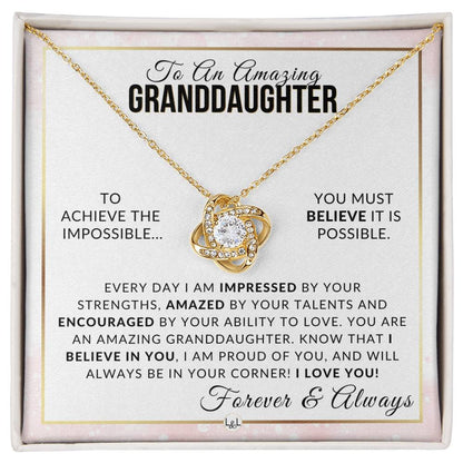 Granddaughter Gift - I Believe In You - Meaningful Granddaughter Gift For Her Birthday, Christmas or For Graduation - Liliana and Liam