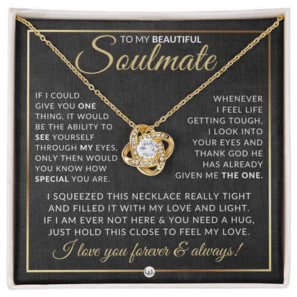 Gift Idea For A Soulmate Who Has Everything - Pendant Necklace - Sentimental and Romantic Christmas Gift, Valentine's Day, Birthday or Anniversary Present - Liliana and Liam