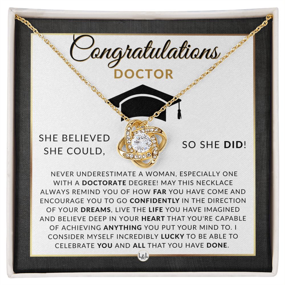 PHD Graduation Gift For Her - Achievement Unleashed: PhD Graduation Necklace for the Accomplished Scholar - 2023 Graduation Gift Idea For Her